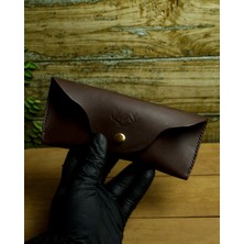 Craft And Luna El Yapımı Hakiki Deri Çıtçıtlı Gözlük Kılıfı – Kahverengi Latigo