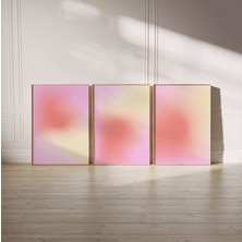 Pam Studio Soft Pastel Abstract Poster Seti – Pembe Tonlarda Minimal 3’lü Modern Tablo