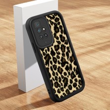 HONTINGA Xiaomi Redmi 10 ile Uyumlu Kılıfı Düşüme Önleyici Basitlik Anti Düşme Kamera Korumali Pardalı Siyah Desen Yumuşak Silikon Telefon Kılıfı Kadın ve Erkek Için Uygundur K2-0237