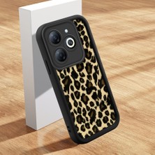 HONTINGA Tecno Spark 20 ile Uyumlu Kılıfı Düşüme Önleyici Basitlik Anti Düşme Kamera Korumali Pardalı Siyah Desen Yumuşak Silikon Telefon Kılıfı Kadın ve Erkek Için Uygundur K2-0237