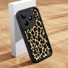 HONTINGA Realme C53 ile Uyumlu Kılıfı Düşüme Önleyici Basitlik Anti Düşme Kamera Korumali Pardalı Siyah Desen Yumuşak Silikon Telefon Kılıfı Kadın ve Erkek Için Uygundur K2-0237
