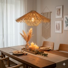 Panalı Bohem Dekoratif Hasır Sarkıt (50X25 Cm)