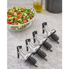 Kitchen Pembelia 4’lü Şişe Ucu Servis Aparatı Damlalık Yağdanlık Tıpa Mantar Kapak Damlatmaz Tıpa