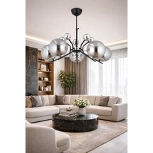 Eslight BESTE 5 Lİ SARKIT AVİZE FÜME GLOB CAMLI MODERN DEKORATİF AYDINLATMA