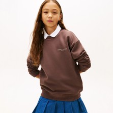 Tommy Hilfiger Mini Corp C-Neck Çocuk Kahverengi Sweatshirt.gw1