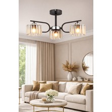 ESSLİGHT NEHİR 3 LÜ PLAFONYER AVİZE KRİSTAL TAŞLI MODERN DEKORATİF AYDINLATMA