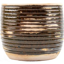 Storemax Bitki Tasarımı Ev Dekorasyon Aksesuar Yeşil Sırlı Terrakota Toprak Saksı Saksılık Salon Çiçeklik 19 cm