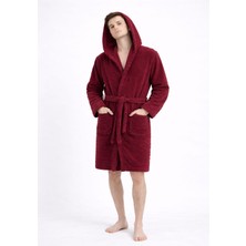 Caspara Premium Erkek Kapüşonlu Bornoz - Wellsoft Peluş , Ultra Yumuşak & Sıcak Tutan Sabah Akşam Bornozu
