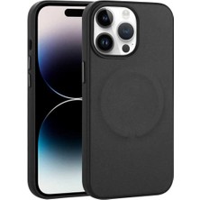 Storemax Psr Aksesuar Siyah Pu Deri Şarj Özellikli Derix Kılıf-Siyah 14 Pro Max ile Uyumlu