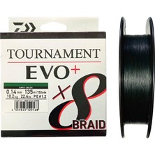 Daiwa Tournament Evo+ 135M 0.14MM 8x Dark Green Ip Misina