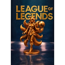 Parlak Bronz Oyun Temalı Dokuz Kuyruklu Büyücü Figürü | 3D Baskı Koleksiyon Heykeli | Masaüstü Dekoratif Model