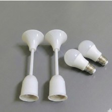 İNWATT Genel 2 Adet Tij Duy + 2 Adet LED Ampul Muhafazalı Porselen Asma Duy