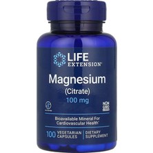 Life Extension Magnezyum Citrate 100 Mg 100 Vegetarian Caps.