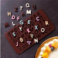 Siliko World Silikon Çikolata Kalıbı Alfabe Kalıbı, Kahverengi