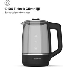 Smart Akıllı Kettle Paslanmaz Çelik Mobil Uygulama Kontrollü Otomatik Kapanma Hızlı Kaynatma Kolay Temizlik Kaçak Akım Korumalı LED Işıklı Cam Hazneli Su Isıtıcısı 1.7 Lt (Siyah) X7103