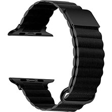 Storemax Ile Uyumlu Ultra 42/44/49MM Krd-78 Pu Deri Kordon Strap Kayış Siyah