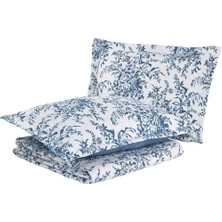 Ashley Yorgan Seti Ters Çevrilebilir Pamuklu Yatak Takımı Eşleşen Yastık Kılıflı, Her Mevsim Için Hafif Ev Dekoru,, Delft Mavisi