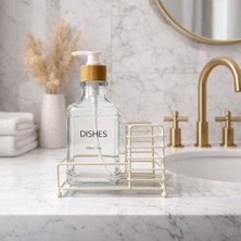 Zürih Collection Modern Şeffaf Renk Tekli Sıvı Cam Sabunluk – Bambu Kapaklı - Tezgah Üstü