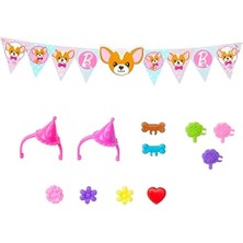 Chelsea Köpekçiğin Doğum Günü Oyun Seti, 2 Küçük Bebek, Köpek Kulübesi, Yavru Köpekler ve 15'ten Fazla Parti Aksesuarı Ile, HJY88