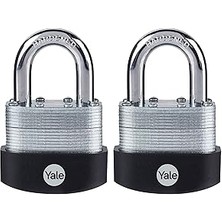 SHC4200 Yale 2 Paket 2-3/16 Inç Genişliğinde Lamine Asma Kilit 1-3/16 Inç Kelepçe ve Dış Mekan Kapısı, Çit,