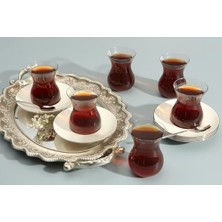 Peride Platin 6 Kişilik Çay Takımı