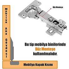 1 Çift Star Mobilya Dolap Kapak Menteşesi Düz Tas Menteşe