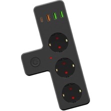 Sna Yeni Nesil 3'lü Duvar Priz Termal Akım Korumalı Priz 3 x Usb, 1 x Type-C 20W Pd Giriş Ofis Ev Okul
