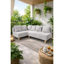 Lotus Port Mobilya Lotus Port Köşe Koltuk Gri Peluş Kumaş