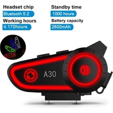 Magicool A30 Motosiklet Kask Kulaklık Intercom Işıklı 2 Eşleşme Özellikli