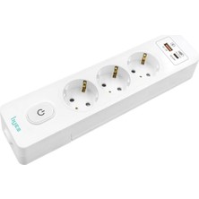 Üçlü Anahtarlı USB Hızlı Şarjlı (20W) Topraklı Priz, 2m, Çocuk Korumalı