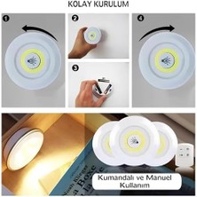 3'lü Uzaktan Kumandalı Kablosuz LED Spot Lambalar – Pratik ve Şık Aydınlatma Çözümü