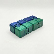 Atatuğ Hediyelik 3D Baskı Metalik Mavi & Yeşil Sonsuzluk Küpü (Infinity Cube) - Dokulu Stres Giderici Fidget Oyuncak