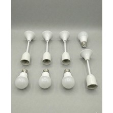 Genel 8 Adet Tij Duy + 8 Adet LED Ampul Muhafazalı Porselen Asma Duy