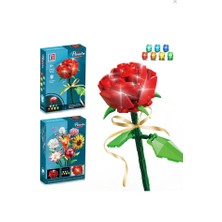 Göçmen Renkli Işıklı Blok Çiçek - Kırmızı Gül 81 Parça