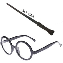 Marsilyan Harry Potter Asası 30 cm ve Siyah Çerçeveli Harry Potter Gözlüğü Seti