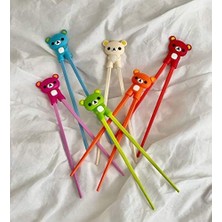 Renkli Chopstick ve Chopstick Öğrenme Aparatı Pembe