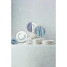 Kevin Seramik 18 Parça 6 Kişilik Özel Tasarım Hand Made Stackable Kahvaltı Çay Seti