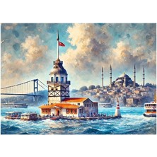 Kız Kulesi Temalı Neverland 1000 Parça Puzzle Renkli Desen ile Eğlenceli Zaman