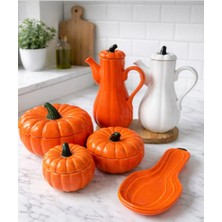 Kitchen Pembelia 7 Parça Set Bambu Altlıklı 2’li Yağdanlık,3’lü Kavanoz Set,kaşık Altlığı Çeyizlik Set Bal Kabak Set