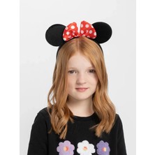 Magicool Kırmızı Fiyonklu Minnie Mouse Taç Fare Tacı Kafa Bandı