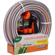 Hype Store Claber 9053 Starter Garden-Set Hortum Başlangıç Seti 20 Metre 9-13 mm Hortum, Çok Işlevli Sulama