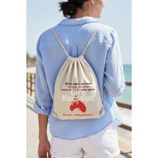 giftkonsept Bu Level'a Kolay Gelmedim Komik Büzgülü Ayarlanabilir Ham Bez Sırt Çantası