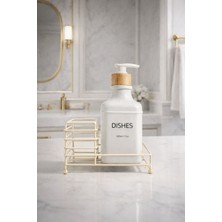 Zürih Collection Modern Beyaz Tekli Sıvı Cam Sabunluk – Bambu Kapaklı - Tezgah Üstü