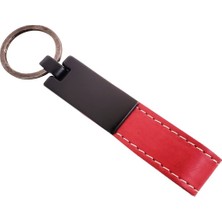 Kırmızı Deri Metal Anahtarlık FLZORA-RS3456