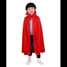 Nevamel Kırmızı Renk Yakalı Pelerin Çocuk Boy 90 cm