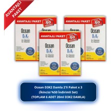 Orzax Ocean D3K2 Damla 20 ml 2'li Set x 3 (Toplam 6 Adet 20ML)