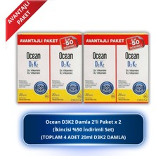Orzax Ocean D3K2 Damla 20 ml 2'li Set (Toplam 4 Adet 20ML)