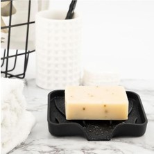 Hype Store Silikon Mutfak, Banyo Su Giderli Vantuzlu Esnek Sabunluk Siyah Renk