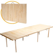 Hype Store Katlanır Kamp, Piknik ve Bahçe Masası 75X228 cm - Ham Naturel Renk