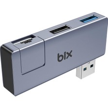 Hype Store Bix BX22HB USB To USB 3.2 USB 2.0 RJ45 Dönüştürücü Adaptör Hub
